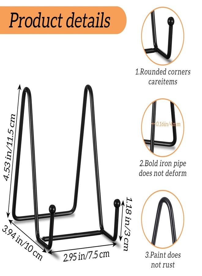 Caeuiciw 18 Pcs Plate Stands for Display, 4.5 in Metal Plate Holders Display Stands Can Be Used for Picture Stand, Book Stands for Display, Plate Display Stands, Easel, Photo Frame Stands, Plaque Stands, Black - Image 2